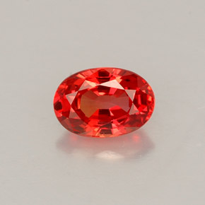 Zafiro naranja natural de 0,71 ct, corte óvalo, VS