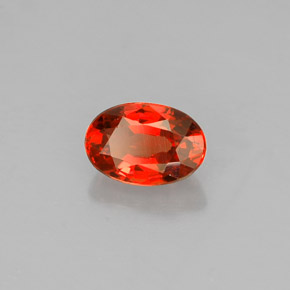 Zafiro naranja natural de 0,76 ct, corte óvalo, VS
