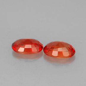 Gemas de zafiro naranja natural de  ct, corte óvalo, VVS-VS