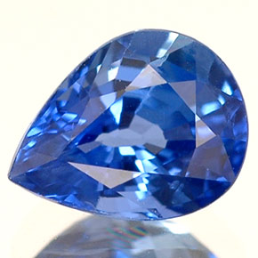 Zafiro azul natural de 0,97 ct, en forma de pera, VS