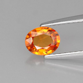 Zafiro naranja natural de 0,66 ct, corte óvalo, VVS-VS