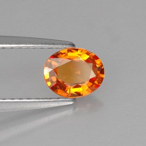 Zafiro naranja natural de 0,66 ct, corte óvalo, VVS-VS