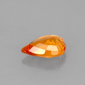 Zafiro naranja natural de 0,87 ct, en forma de pera, VS