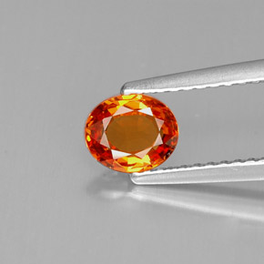 Zafiro naranja natural de 0,69 ct, corte óvalo, VVS-VS