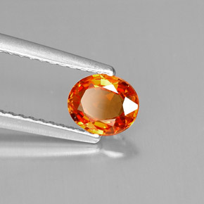 Zafiro naranja natural de 0,69 ct, corte óvalo, VVS-VS