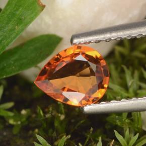 Zafiro naranja natural de 0,59 ct, en forma de pera, VVS-VS