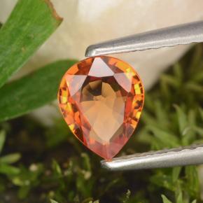 Zafiro naranja natural de 0,59 ct, en forma de pera, VVS-VS