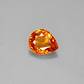 Zafiro naranja natural de 0,72 ct, en forma de pera, VVS-VS