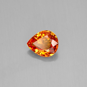 Zafiro naranja natural de 0,72 ct, en forma de pera, VVS-VS