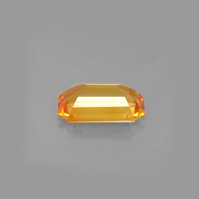 Zafiro naranja natural de 1,38 ct, corte esmeralda, VVS-VS