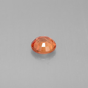 Zafiro naranja natural de 0,59 ct, corte redondo, VVS