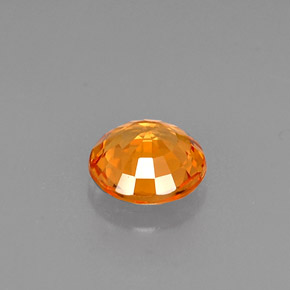 Zafiro naranja natural de 0,60 ct, corte redondo, VVS