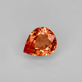 Zafiro naranja natural de 0,74 ct, en forma de pera, VVS-VS