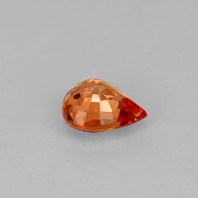 Zafiro naranja natural de 0,74 ct, en forma de pera, VVS-VS