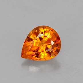 Zafiro naranja natural de 0,71 ct, en forma de pera, VS
