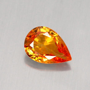 Zafiro naranja natural de 0,83 ct, en forma de pera, IF