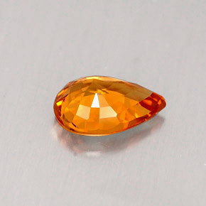 Zafiro naranja natural de 0,83 ct, en forma de pera, IF