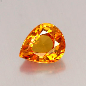Zafiro naranja natural de 0,76 ct, en forma de pera, IF