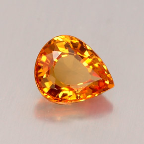 Zafiro naranja natural de 0,76 ct, en forma de pera, IF