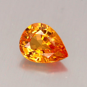 Zafiro naranja natural de 0,69 ct, en forma de pera, VVS