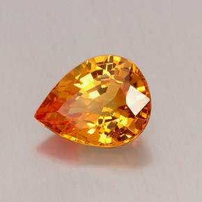 Zafiro naranja natural de 0,69 ct, en forma de pera, VVS
