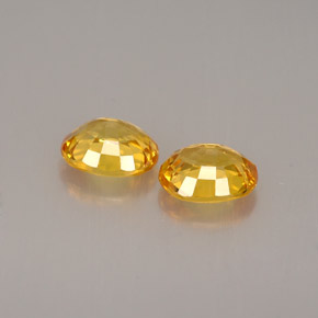 Gemas de zafiro amarillo natural de  ct, corte óvalo, VVS