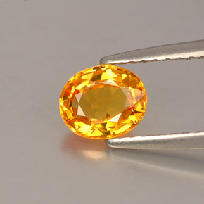 Zafiro naranja natural de 0,87 ct, corte óvalo, VVS