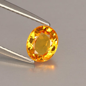 Zafiro naranja natural de 0,87 ct, corte óvalo, VVS
