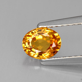 Zafiro naranja natural de 0,69 ct, corte óvalo, VVS