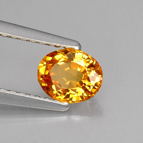 Zafiro naranja natural de 0,69 ct, corte óvalo, VVS