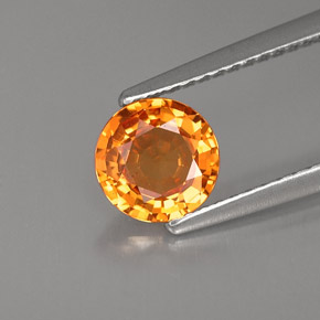 Zafiro naranja natural de 1,07 ct, corte redondo, VVS-VS