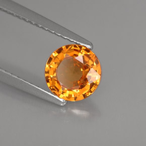 Zafiro naranja natural de 1,07 ct, corte redondo, VVS-VS