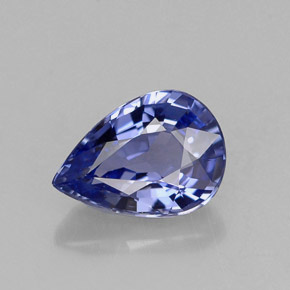 Zafiro azul natural de 0,99 ct, en forma de pera, VVS-VS