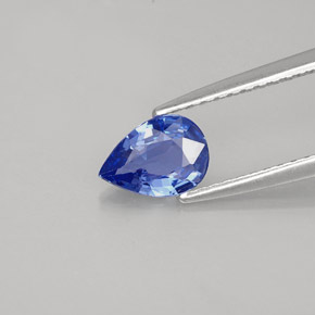 Zafiro azul natural de 0,66 ct, en forma de pera, VVS