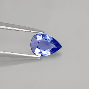 Zafiro azul natural de 0,66 ct, en forma de pera, VVS