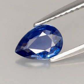 Zafiro azul natural de 0,62 ct, en forma de pera, VVS