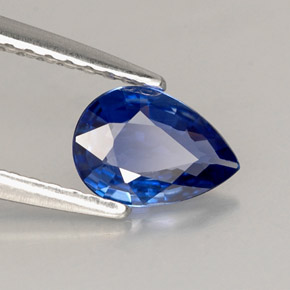 Zafiro azul natural de 0,62 ct, en forma de pera, VVS