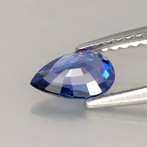 Zafiro azul natural de 0,62 ct, en forma de pera, VVS