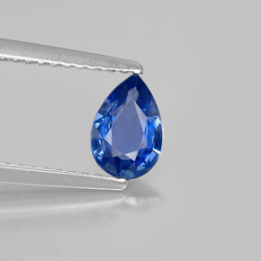 Zafiro azul natural de 0,72 ct, en forma de pera, VVS