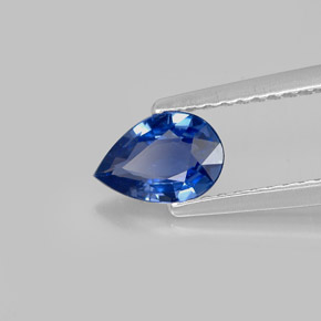 Zafiro azul natural de 0,72 ct, en forma de pera, VVS