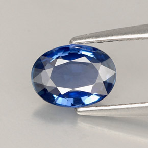 Zafiro azul natural de 0,78 ct, corte óvalo, VVS-VS