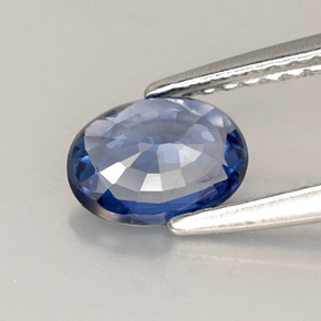 Zafiro azul natural de 0,78 ct, corte óvalo, VVS-VS