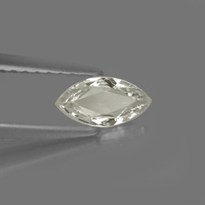 Zafiro blanco natural de 0,40 ct, marquesa, VVS
