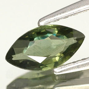 Zafiro verde natural de 0,50 ct, marquesa, VS