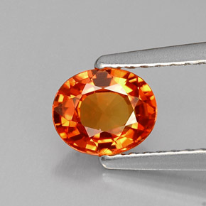 Zafiro naranja natural de 0,81 ct, corte óvalo, VVS-VS