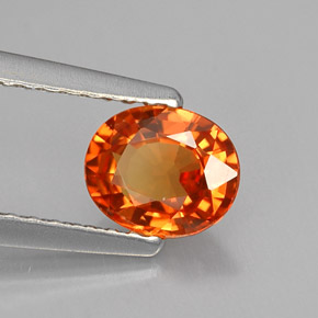 Zafiro naranja natural de 0,81 ct, corte óvalo, VVS-VS