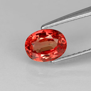 Zafiro naranja natural de 0,86 ct, corte óvalo, VVS-VS
