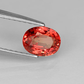 Zafiro naranja natural de 0,86 ct, corte óvalo, VVS-VS