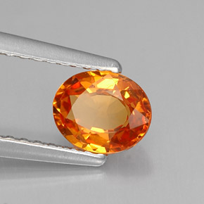 Zafiro naranja natural de 0,79 ct, corte óvalo, VVS-VS
