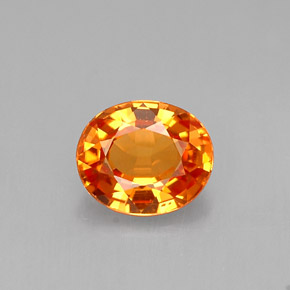 Zafiro naranja natural de 0,76 ct, corte óvalo, IF